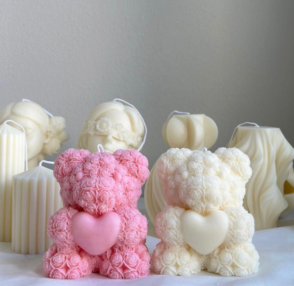 Heart Teddy Candles