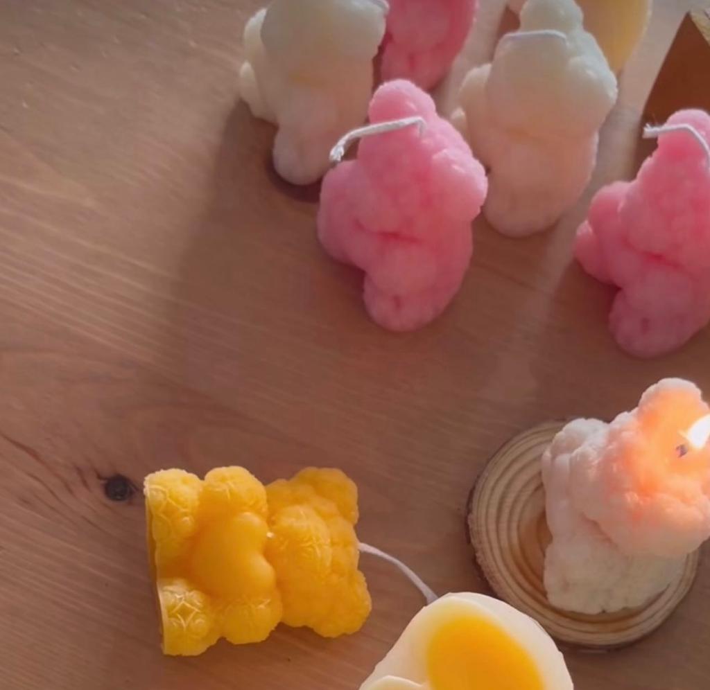 Heart Teddy Candles