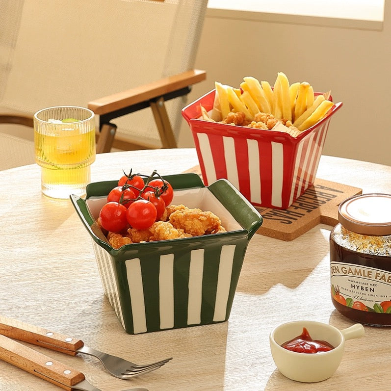 Striped Snack Bowls