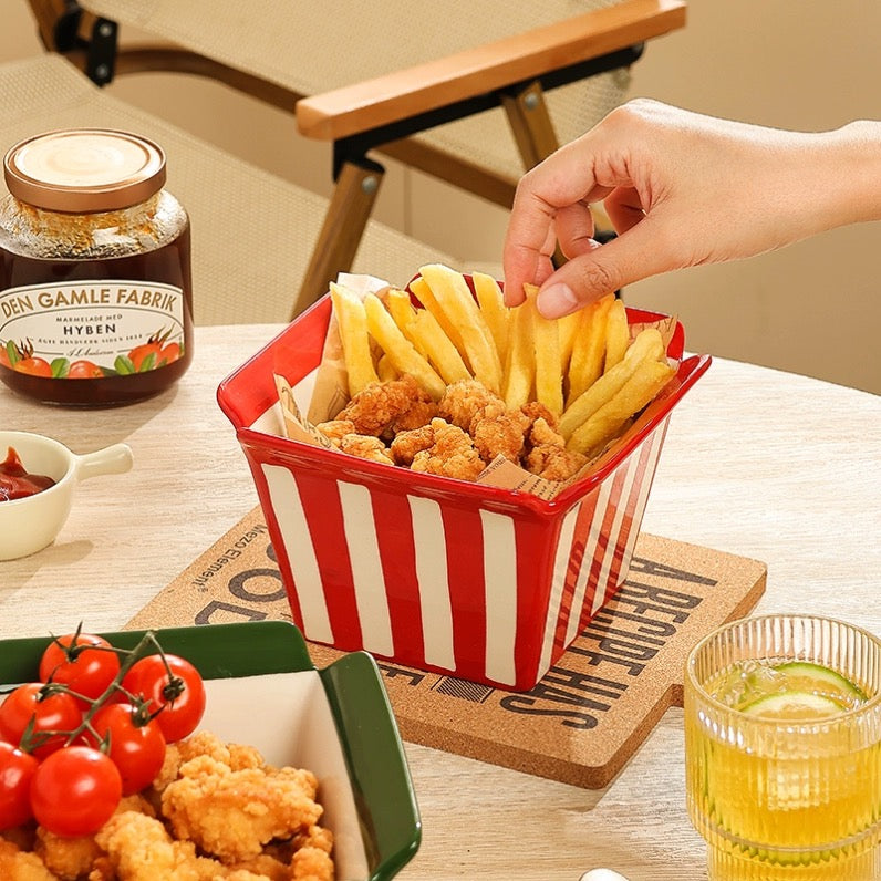 Striped Snack Bowls