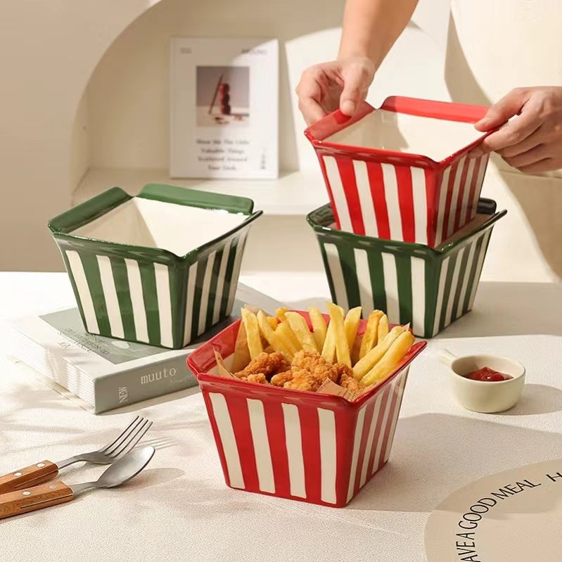 Striped Snack Bowls