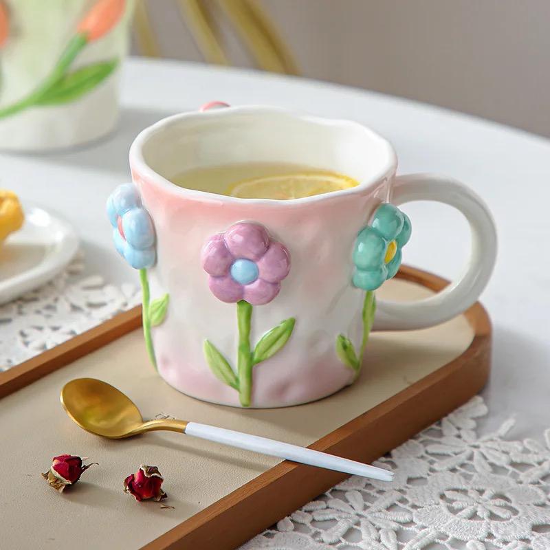 Coffee Cup - Buy Floral 3D Designed Cup Set Online
