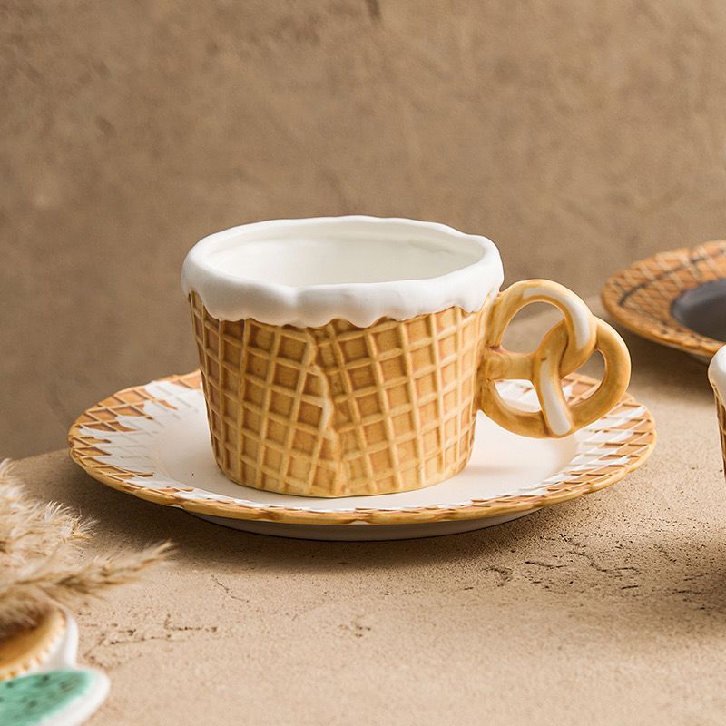 Waffle Cup & Plate Set