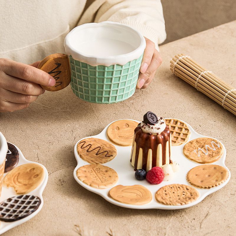 Waffle Cup & Plate Set