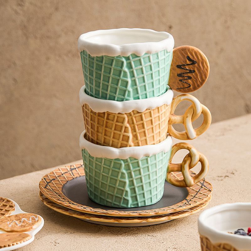 Waffle Cup & Plate Set