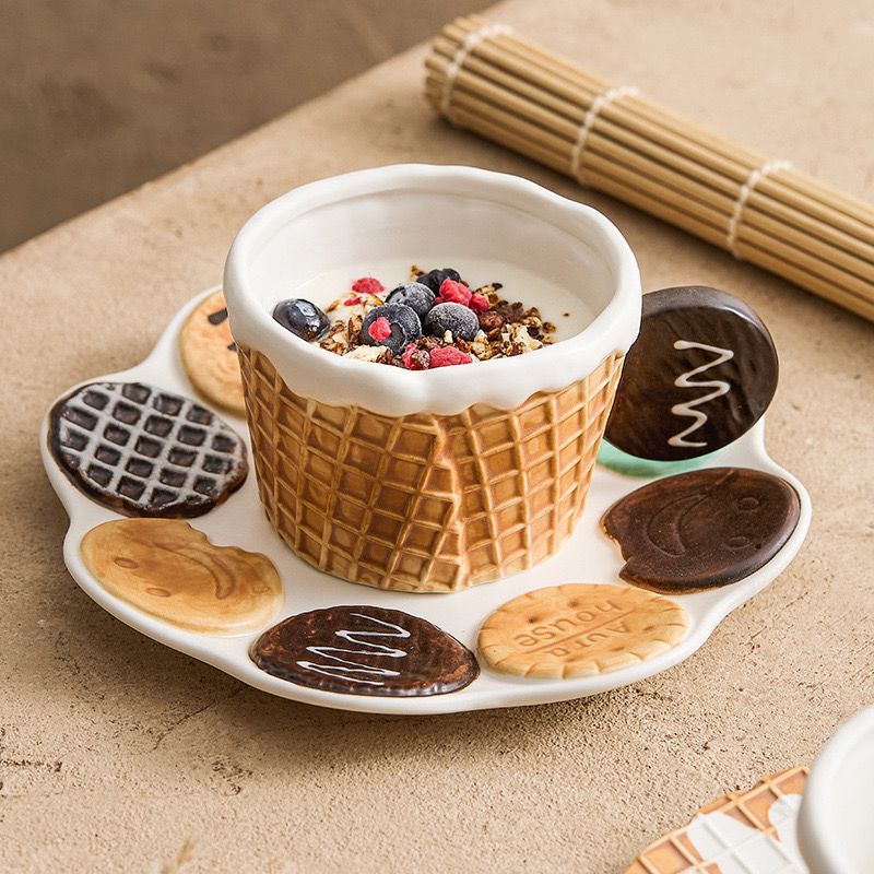 Waffle Cup & Plate Set