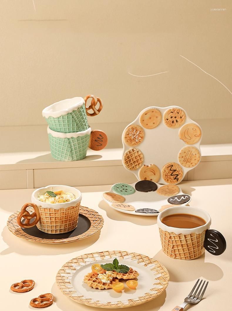 Waffle Cup & Plate Set