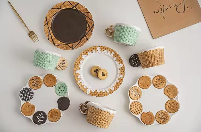 Waffle Cup & Plate Set