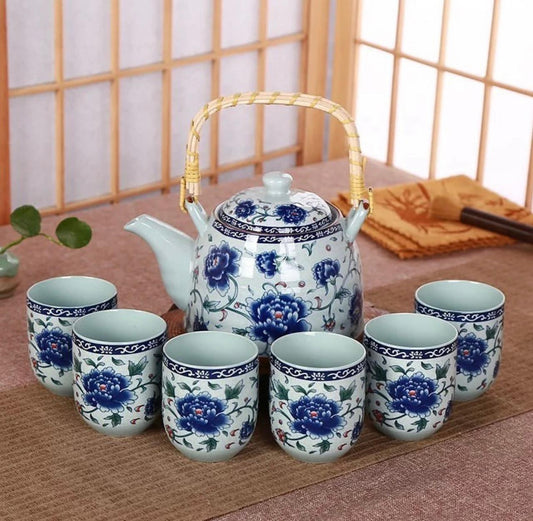 Blue Floral Tea Set