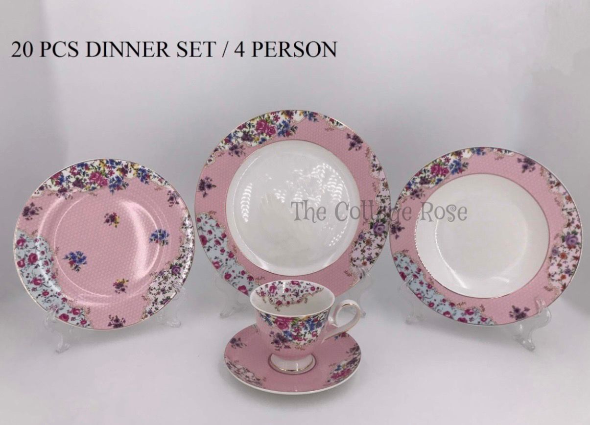 Tea Pink Floral Set